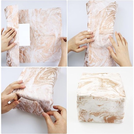 Paper towel 20 sheets 50*70cm gift wrapping paper towel marble pattern craft paper towel gift wrapping paper suitable for christmas birthday wedding, rose gold