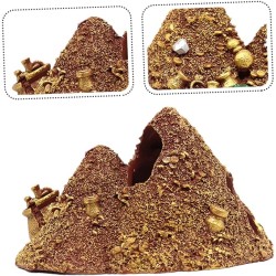 Real Jewelry Tower Decoration Pipe Decoration Reptile Decoration Resin Crafts Lingerie Fish Hidden Shelter Fish Tank Underwater Landscape Decoration Resin Craft Gold Gems